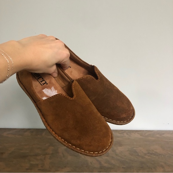 New Born Teresa Rust Distressed Leather Slip On Comfort Loafer Shoes - Picture 9 of 13